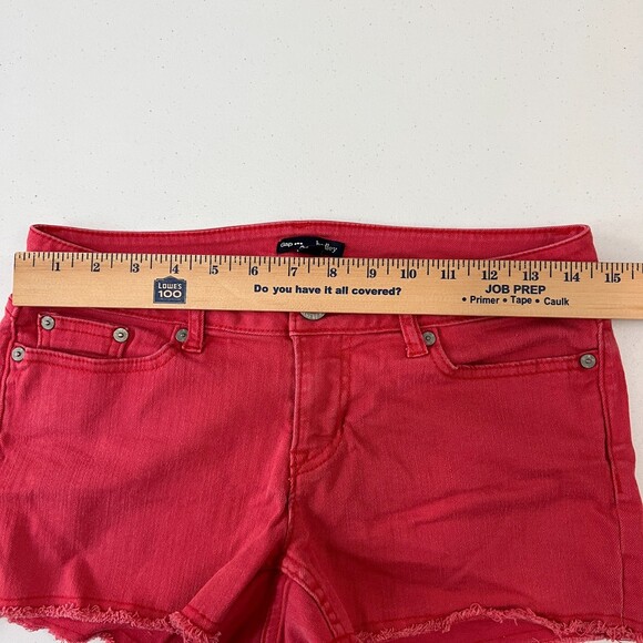 Gap Women's Hadley Red Cut Off Shorts Stretch Cotton Size 2 - Picture 7 of 10
